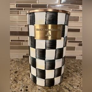 Brand New Black Courtly Check Mackenzie Childs Utensil Holder